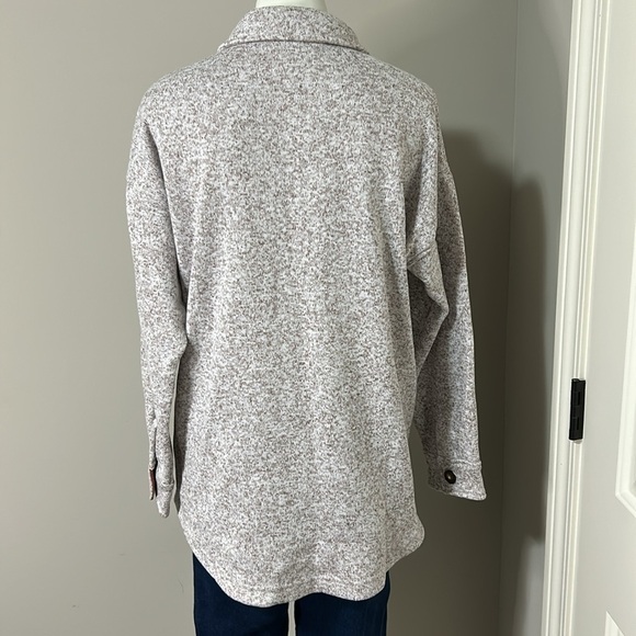 Madewell (Re)sourced Sweater Fleece Shirt Jacket Pale Thistle Pink Sz S NEW - Picture 8 of 13